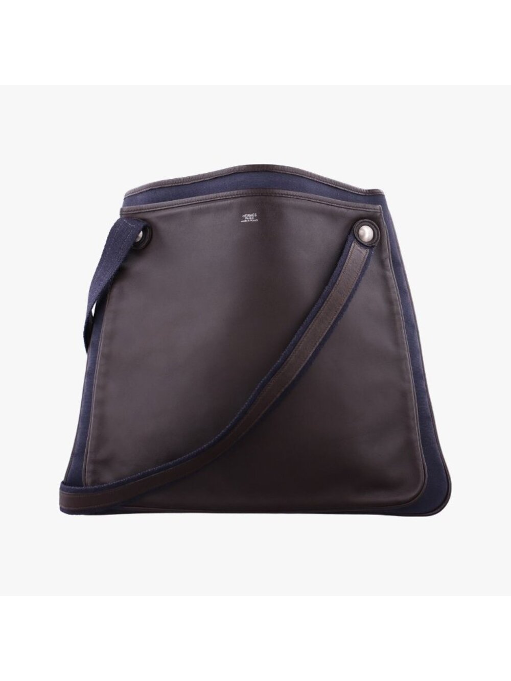 Hermes Mrs Hippie Black Toile Officier Veau Shoulder Bag